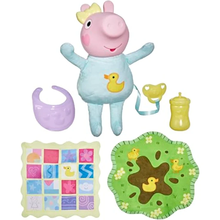 Hasbro Peppa Pig Oinks & Snuggles Evie, Interaktive Kuschelpuppe mit über 20 Soundeffekten und Zubehör – Bild 14