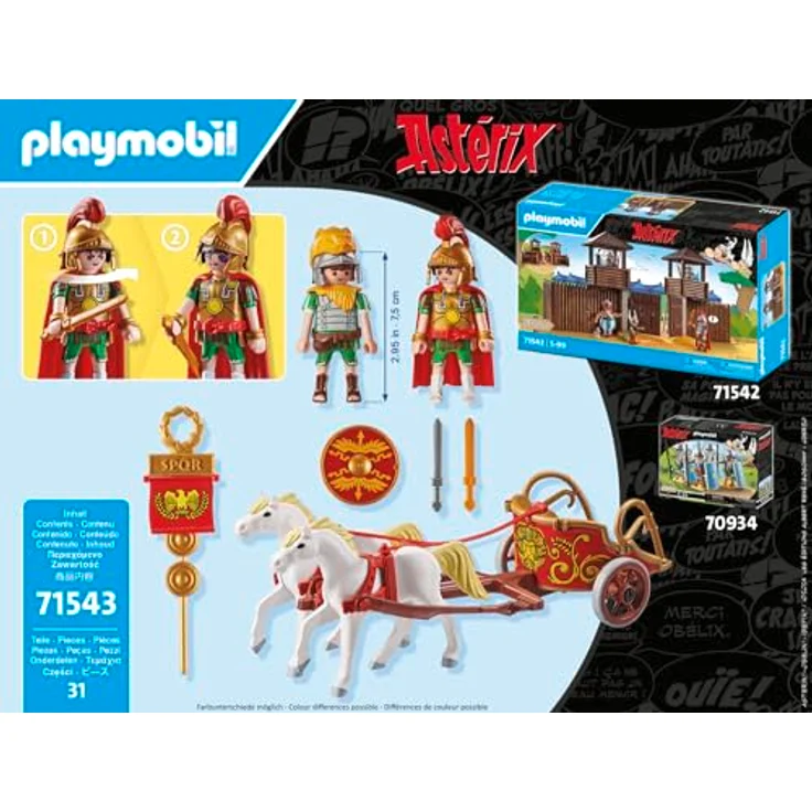 Playmobil® Konstruktions-Spielset Römischer Streitwagen (71543), Asterix, (31 St), Made in Europe – Bild 6
