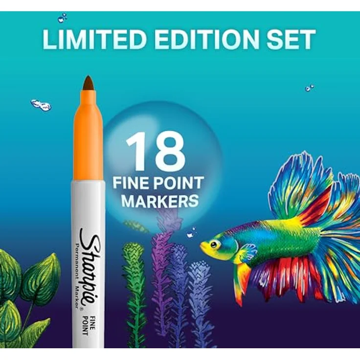 SHARPIE Permanentmarker-Set | Sonderserie mit 18 verschiedenen Farben | feine Spitze | Set für den Schulanfang – Bild 2