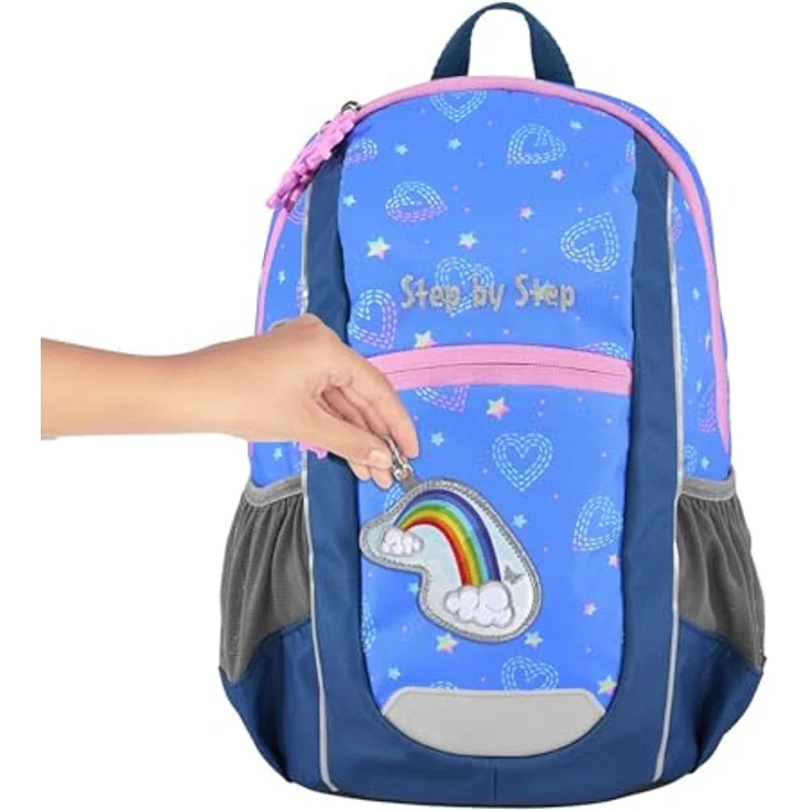 Step by Step Rucksack-Set KIGA Maxi „Rainbow Lui“, ergonomischer Rucksack mit separatem Innenfach, höhenverstellbarem Brustgurt, für Kindergarten & Freizeit, ab 3 Jahren, 10 l, lila-blau – Bild 3
