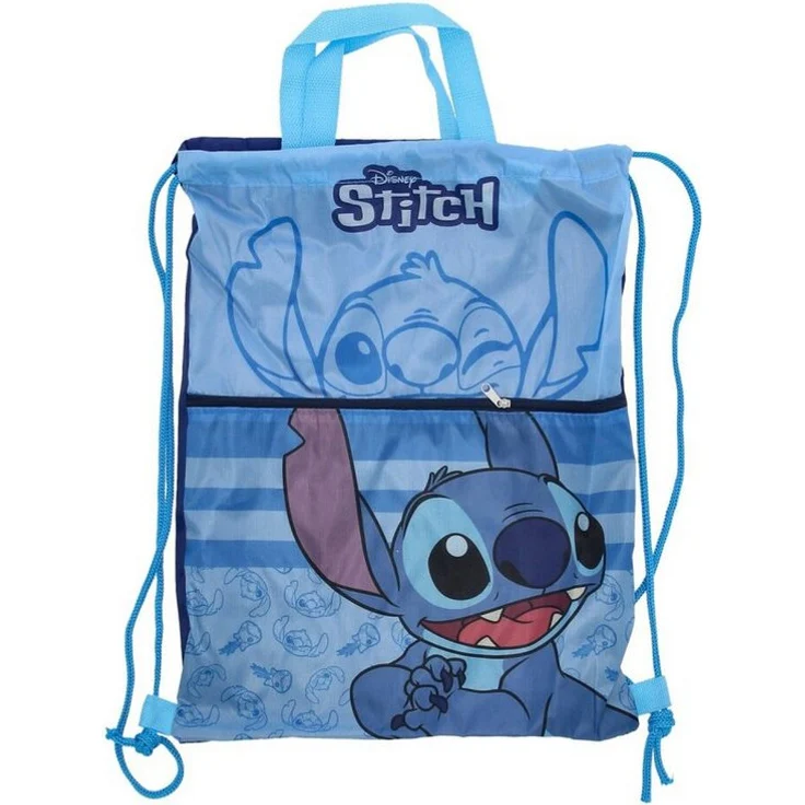 Lilo & Stitch Turnbeutel LIL36-0903, luxuriös und stabil für Kinder, ca. 42 x 34 cm, mit Stitch-Motiv