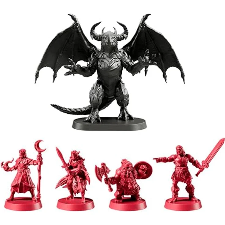 Avalon Hill HeroQuest Der Aufbruch Basisspiel Brettspiel - Deutsche Fassung, semi-kooperatives Strategiespiel mit Drachenfigur und 4 Heroen-Miniaturen – Bild 5