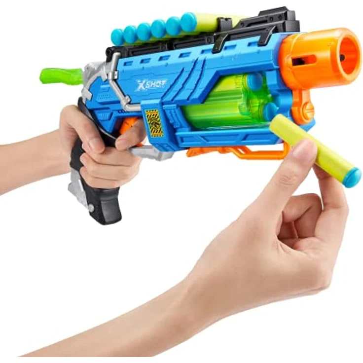 X-Shot Dino Attack Dino Striker Schaumstoffdart-Blaster 2er Pack (6 mittlere Dino-Eier, 48 Darts) – Bild 4