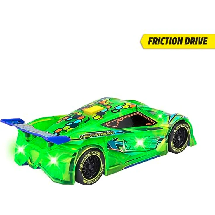 Aquaplay Dickie Toys Speed Tronic, Spielzeugfahrzeug mit Reibungsmotor, Musik und Lichteffekten, gelb, 20 cm, für Kinder ab 3 Jahren – Bild 4