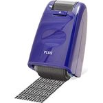 PLUS JAPAN Roll-Stempel zur Unkenntlichmachung von Daten, nachfüllbar, umweltfreundlich, 26mm Stempelfläche, blau