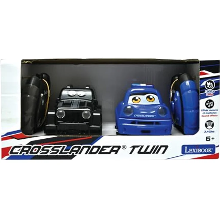 Lexibook Crosslander Twin - Police Car and Thief Car Set (RC12), ferngesteuerte Spielzeugautos mit Lenkrad-Fernbedienung und integrierten Soundeffekten, bis zu 12 km/h – Bild 5
