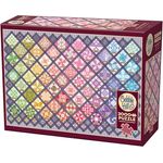 Cobble Hill 3849010 Quilt mit bunten Quadraten, 2000 Teile Puzzle inkl. Puzzleposter für Erwachsene und Kinder ab 12 Jahren, Mosaik, Patchwork, hochwertiger blauer Puzzlekarton