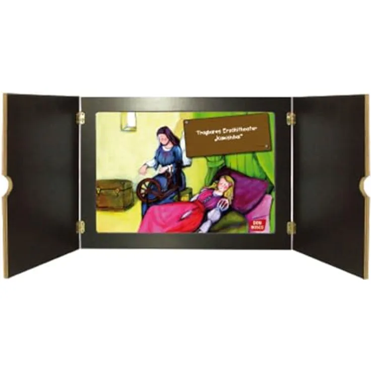 Betzold Kamishibai-Erzähltheater, Bildkartenständer aus robustem Furnierholz, naturfarben, 38 x 26 cm Bildausschnitt