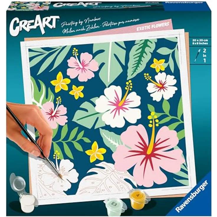 Ravensburger CreArt - Malen nach Zahlen 23729 - Exotic Flowers - ab 12 Jahren