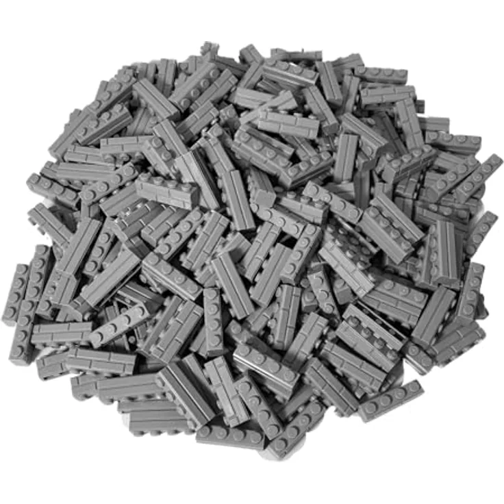 Stein-Experte Lego® 1x4 Mauersteine Hellgrau 15533, 100 Stück, Original Bausteine für MOC & Bauprojekte, geprüft und neu