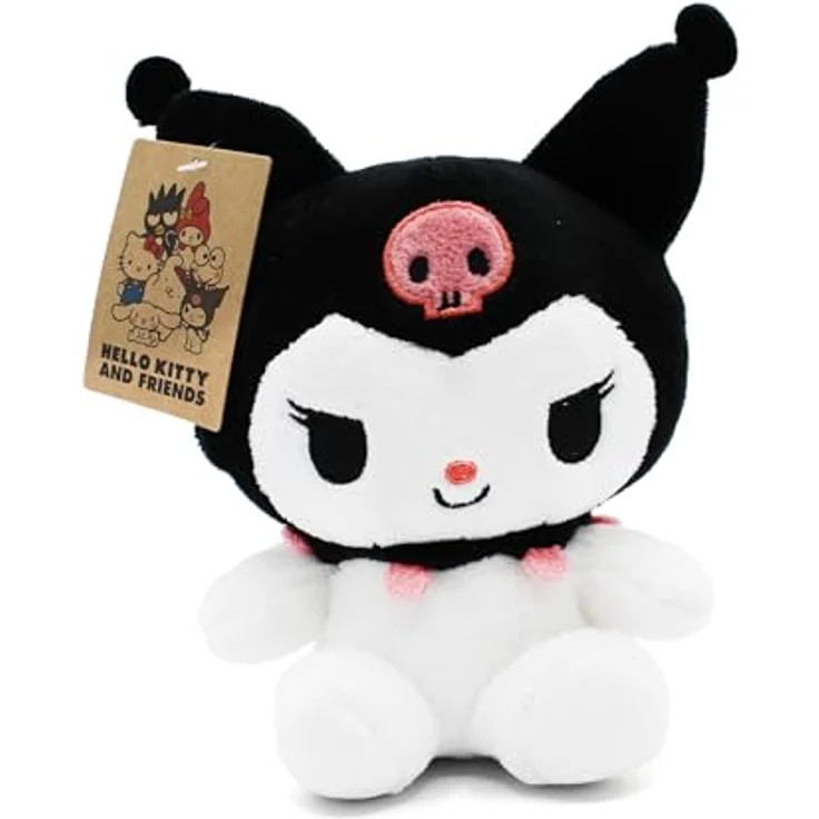 Joy Toy Kuromi Plüsch 14 cm, weiches Kuscheltier in Weiß und Rosa mit stylischem Kartontäschchen – Bild 2