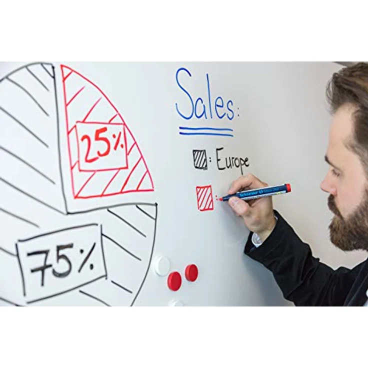 Schneider Maxx 293 Marker (für Whiteboards und Flipcharts, Keilspitze 2 + 5 mm Strichstärke, rückstandsfrei trocken abwischbar, hohe Qualität, kräftig und farbintensiv) Etui mit 4 Farben - Preisvergleich – Bild 5