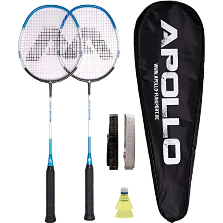 Apollo Badminton Set | Carbon Profi Badmintonschläger | Leichtgewicht Badminton Schläger | Federballschläger Set für Training, Sport und Unterhaltung mit Schlägertasche | Federball Set Kinder – Bild 1