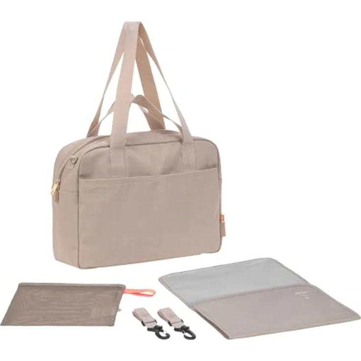 LÄSSIG GRE Everyday Bag humus, Baby Wickeltasche mit Tragegriff, Wickelunterlage, wasserabweisend, inklusive Wickelzubehör und gepolstertem Laptopfach (16 Zoll) – Bild 1