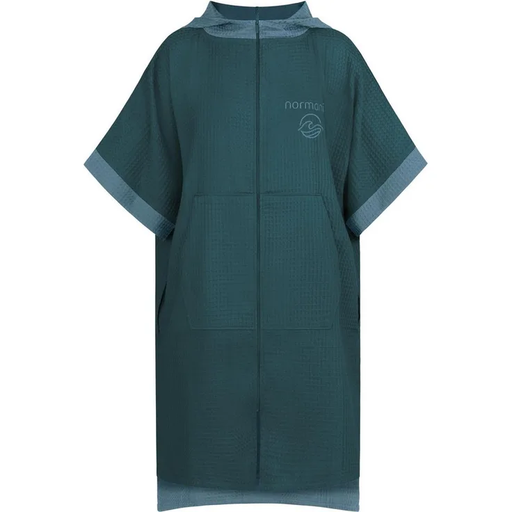 normani Badeponcho Niramey, Langform, 100% Bambusviskose, atmungsaktiv, schnelltrocknend, mit Bauchtasche, für Erwachsene