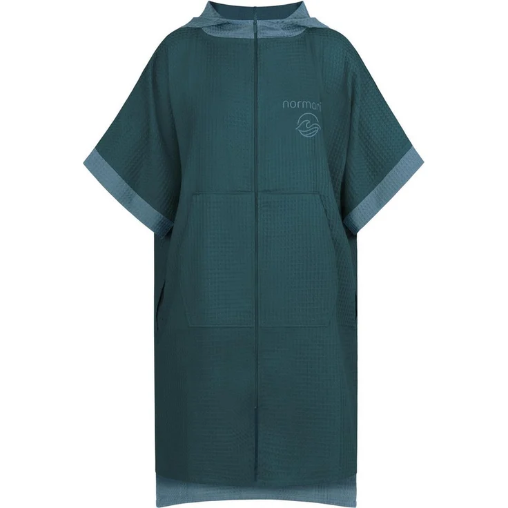normani Badeponcho Niramey, Langform, 100% Bambusviskose, atmungsaktiv, schnelltrocknend, mit Bauchtasche, für Erwachsene