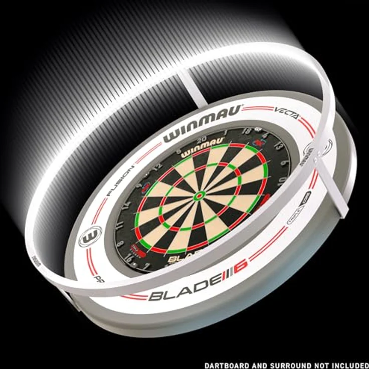 Winmau Dartboard-Beleuchtung "Plasma light Plasma Ice 360°", schattenfreie Ausleuchtung, weiß – Bild 4