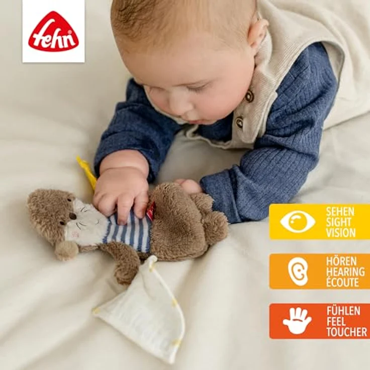 Fehn Greifspielzeug Otter Theo, Knister-Otter mit Raschelpapier für Babys ab 0 Monaten – Bild 2