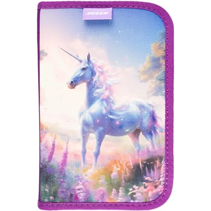 JOLLY 1-Zipp-Federpennal Unicorn Design, Pink, 30-teilig befüllt mit Buntstiften, Fasermalern und Zubehör für den Schulstart – Bild 1