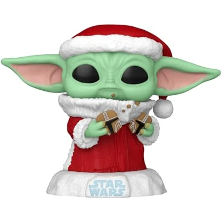 Funko Pop! Star Wars: Mando Holiday - Grogu (The Child, Baby Yoda) - Vinyl-Sammelfigur, 9,5 cm - ideales Geschenk für The Mandalorian-Fans - offizielle Handelsware – Bild 2