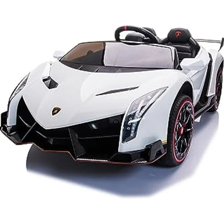 OTTO Elektro-Kinderauto "Lamborghini Veneno 615B" - lizenziert - mit Ledersitz, EVA Reifen, Allradantrieb - Schwarz oder Weiß – Bild 6