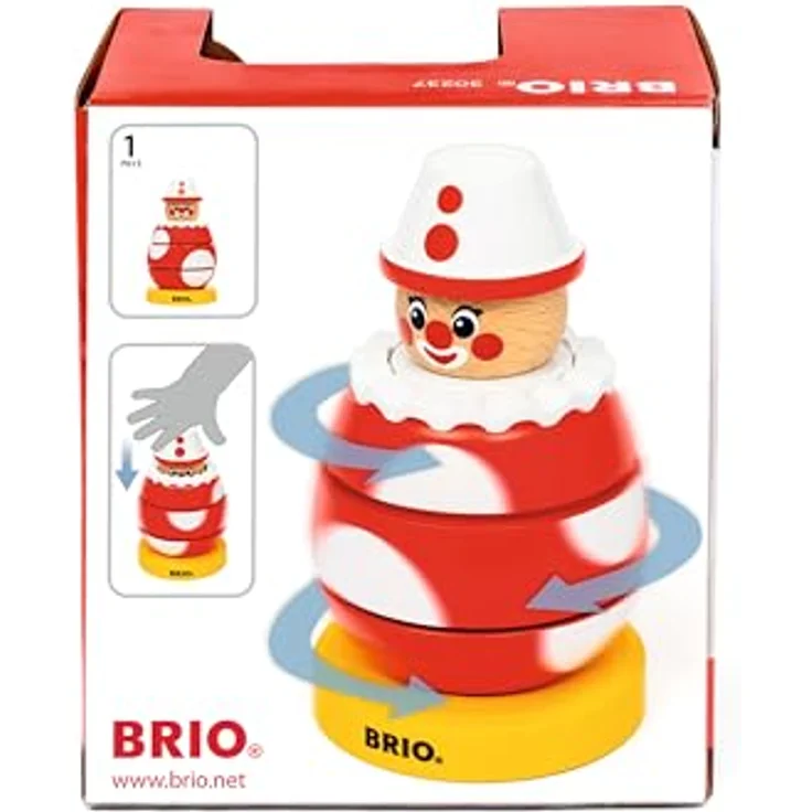 BRIO® Greifling Drück- & Dreh-Clown, FSC®-geschütztes Holzspielzeug zur Förderung der Feinmotorik – Bild 4