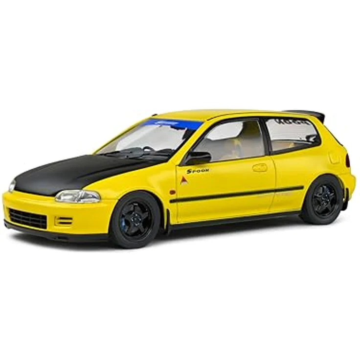 Solido Honda Civic EG6 (1991, gelb), Diecast Modellauto im Maßstab 1:18 mit beweglichen Türen und lenkbarer Vorderachse, ikonischer JDM-Klassiker für Sammler & Tuning-Fans – Bild 1