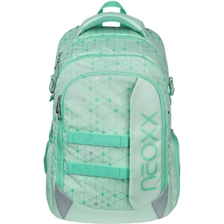 neoxx Active Pro Schulrucksack mit Laptopfach und ergonomischem Tragesystem, mint
