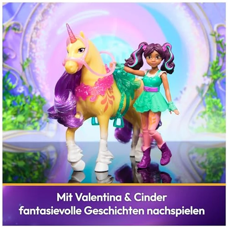 Spin Master Anziehpuppe Unicorn Academy - Ava & Einhorn Leaf, 12 cm mit echter Mähne und beweglichen Gelenkpunkten – Bild 4