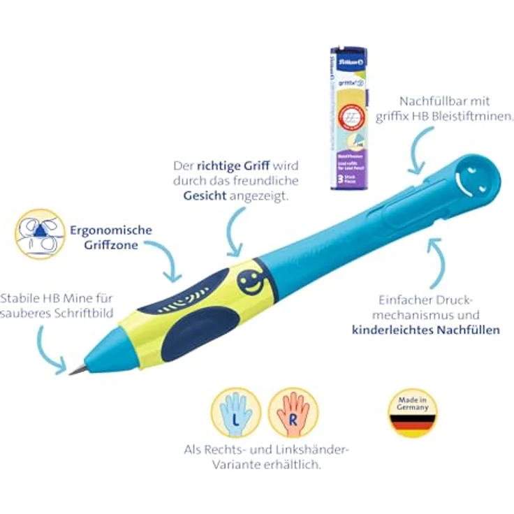PELIKAN Bleistift griffix®2 für Rechtshänder - Neon Black – Bild 3
