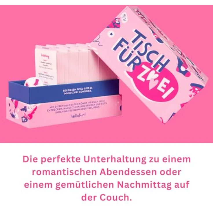 HUCH! Hellofun! Tisch für Zwei, Paarspiele mit 200 Fragen, Quiz für Paare ab 18 Jahren, Gesellschaftsspiel für Erwachsene – Bild 4