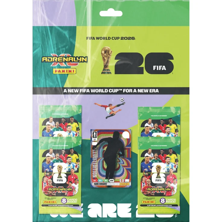 Panini FIFA World Cup 2026 Adrenalyn XL Trading Cards Multipack, 5 Flow Packs und 2 Limited Edition Cards, Deutsche Version
