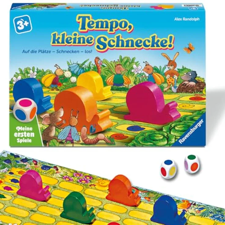 Ravensburger Tempo, kleine Schnecke - Brettspiel für 2-6 Spieler, ab 3 Jahren, fördert Farben und Konzentration