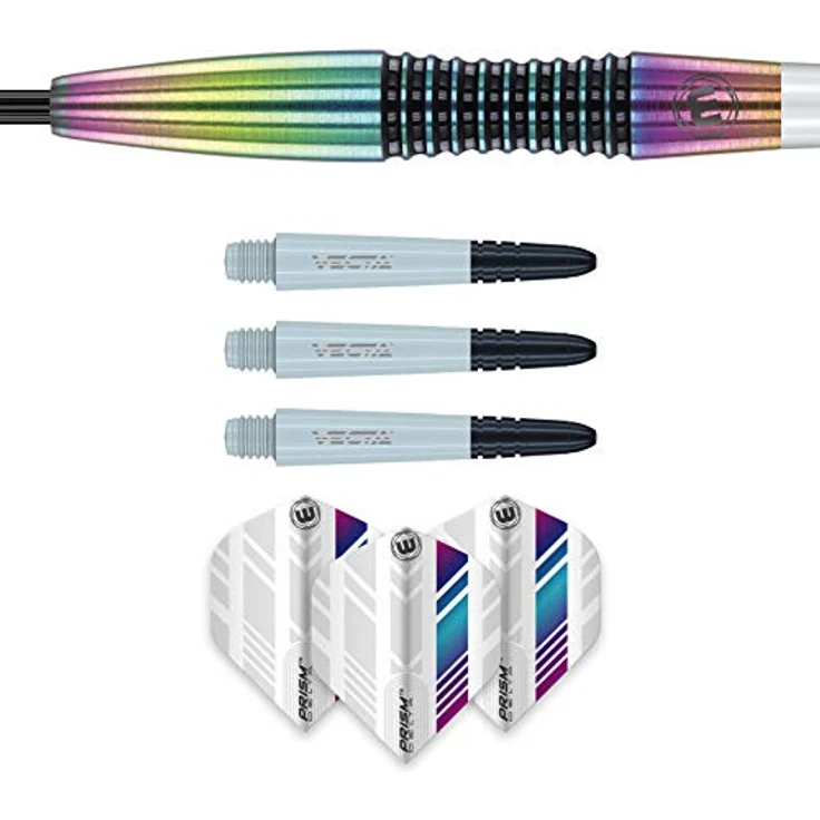 WINMAU Elektra 22 Gramm Profi Wolfram Steeltip Dartpfeile Set, 3er Pack mit Prism Delta Flüge und Vecta Schaft – Bild 4