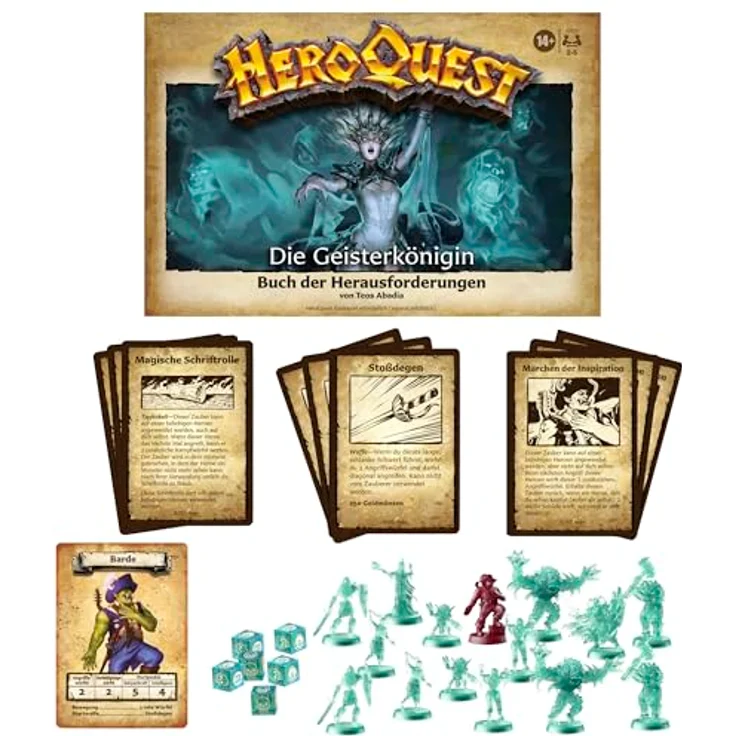 Avalon Hill HeroQuest Die Geisterkönigin Abenteuerpack, Miniaturen Pack mit 15 unbemalten, türkisgrünen Geisterfiguren – Bild 3