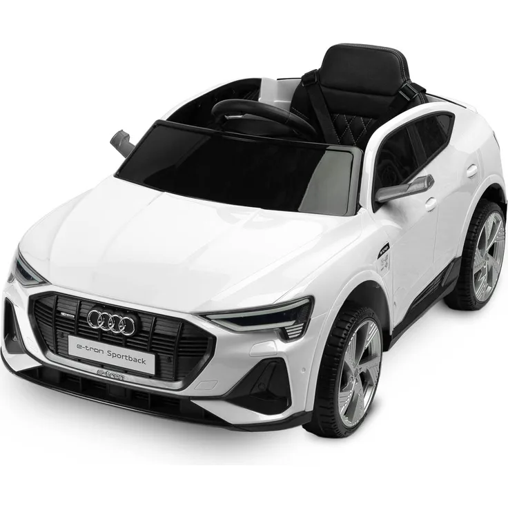 Toyz Audi E-Tron Sportback Elektroauto für Kinder von 3-8 Jahren, mit Allradantrieb, 12V Batterie, LED-Leuchten und Fernbedienung, weiß