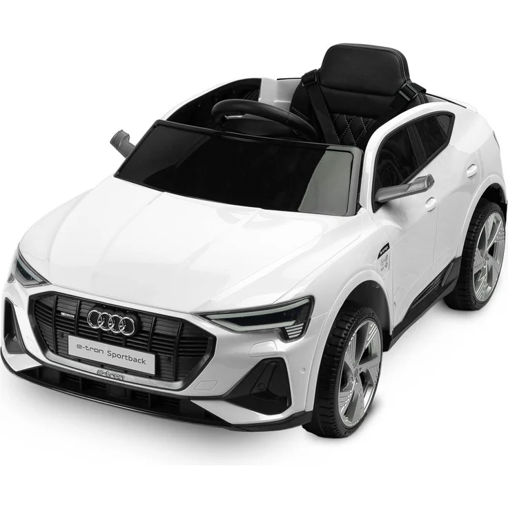 Toyz Audi E-Tron Sportback Elektroauto für Kinder von 3-8 Jahren, mit Allradantrieb, 12V Batterie, LED-Leuchten und Fernbedienung, weiß