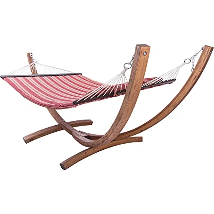 AXI Hawaï Hängematte für 2 Personen mit Gestell aus Holz | Outdoor Hängematten-Set mit Holzgestell & XXL Hängematte in Rot. – Bild 3
