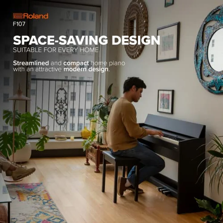 Roland F107-BKX, 88-Tasten Keyboard mit SuperNATURAL Piano Klangquelle und Bluetooth-Verbindung, schwarz – Bild 4