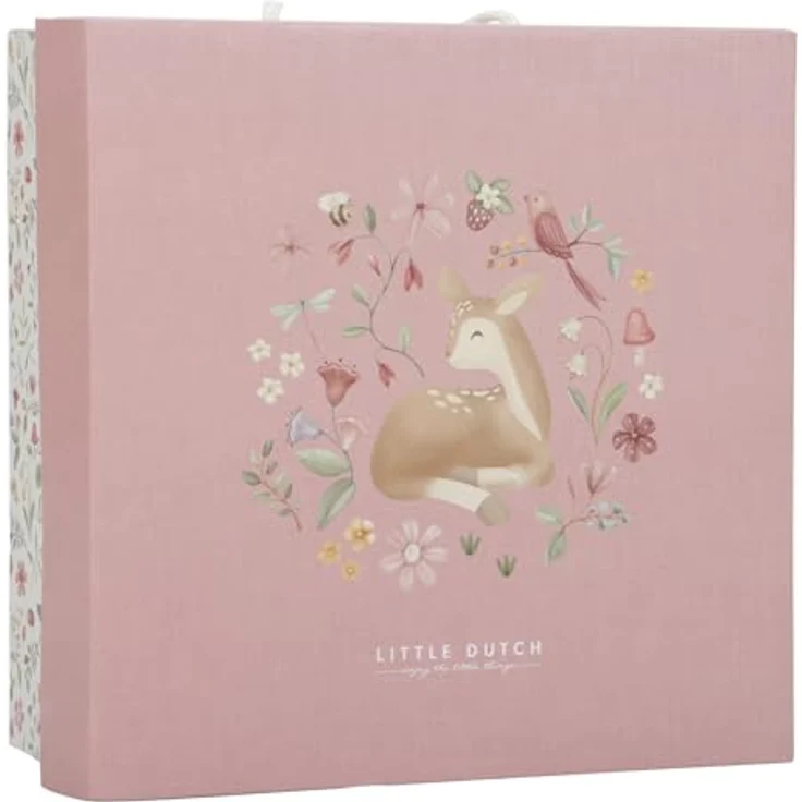 Little Dutch Fairy Garden Unilelu, Geschenkset mit Schmusetuch, Kuscheltiers Hirsch und Beissring, rosa – Bild 2