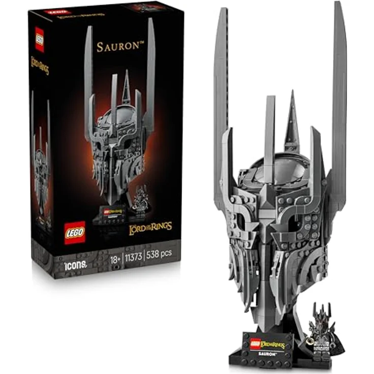 LEGO Icons Der Herr der Ringe: Saurons Helm, Modellbau für Erwachsene mit Ständer, Namensschild und Sammler Minifigur, inkl. dem Einen Ring - 11373 – Bild 1