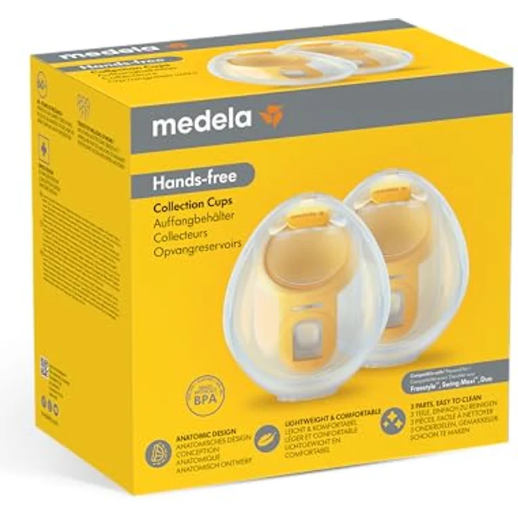 Medela Hands-Free Doppelpumpset - Ultraleicht, anatomische Form, einfach zu reinigen - Kompatibel mit Freestyle Flex und Swing Maxi Elektrische Milchpumpen - 1 Set mit 2 Cups – Bild 2