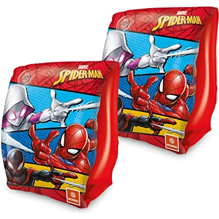 Mondo Toys SPIDERMAN Arm Bands, Sicherheitsarmlehnen aus PVC für Kinder, 2 Luftkammern, geeignet für 2-6 Jahre (6-20 kg), elastisch und sicher
