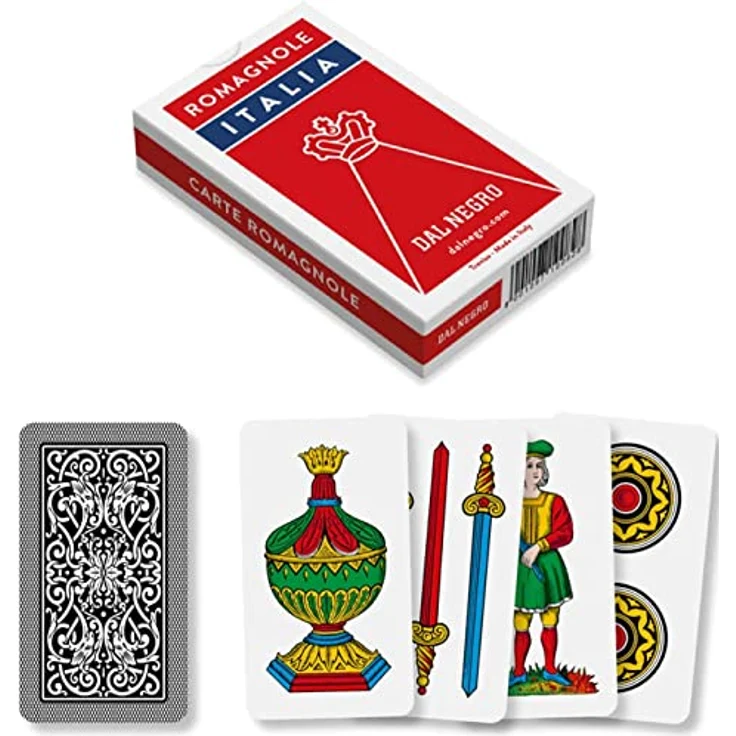 Dal Negro - Romagnole Italien Kartenspiel bestehend aus 40 Karten aus Karton, ideal zum Spielen mit Besen und Zeichen – Bild 1