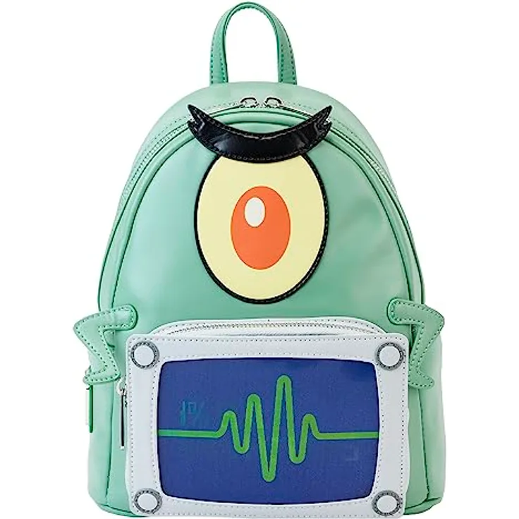 Loungefly - Spongebob Plankton Backpack - Amazon-Exklusiv - Niedliche Sammeltasche - Geschenkidee - Offizielle Handelswaren - Für Jungen, Mädchen Men und Frauen - TV Fans