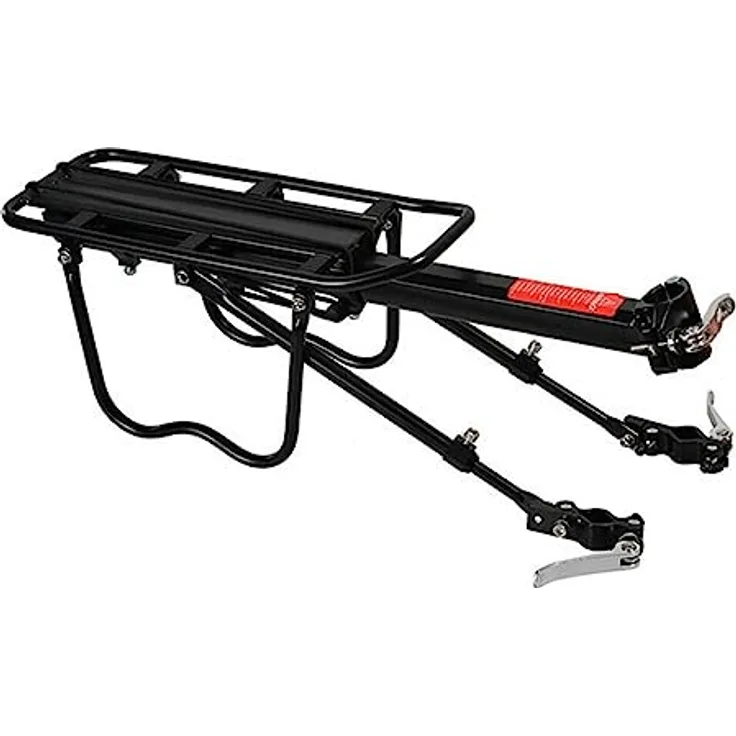 BAYLI Universal Fahrrad Gepäckträger für hinten, 50 kg belastbar, Aluminium, schnellspannend, schwarz, passend für 24-29 Zoll Fahrräder