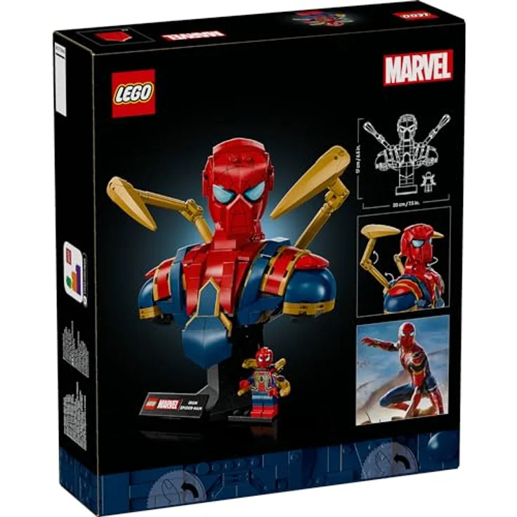 LEGO Super Heroes 76326 Iron Spider-Man Büste, Mehrfarbig mit beweglichen Armen und drehbarem Kopf, ideal für Erwachsene – Bild 4