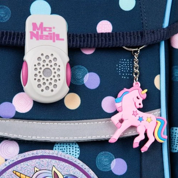 McNeill Schulranzen Tenero, Polly, 5-tlg. Set mit Federmäppchen, Turnbeutel, Schlamperrolle & Motivmagnet, reflektierendes Magnetschloss, ClickFlex Rückensystem, leichtgewichtig – Bild 8