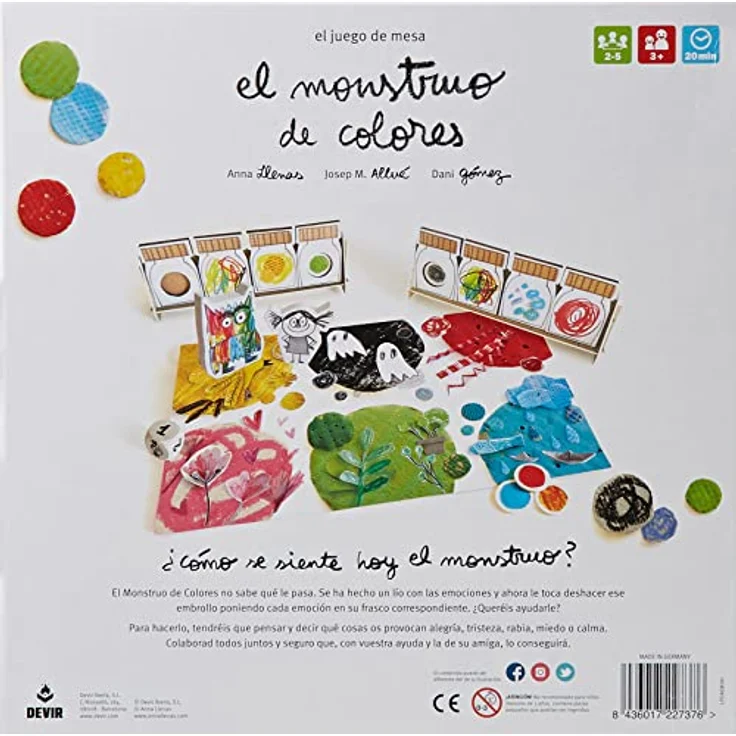 Devir BGMONSP El Monstruo de Colores, Brettspiel zur Emotionserkennung für 3- bis 6-jährige, spanische Ausgabe – Bild 2