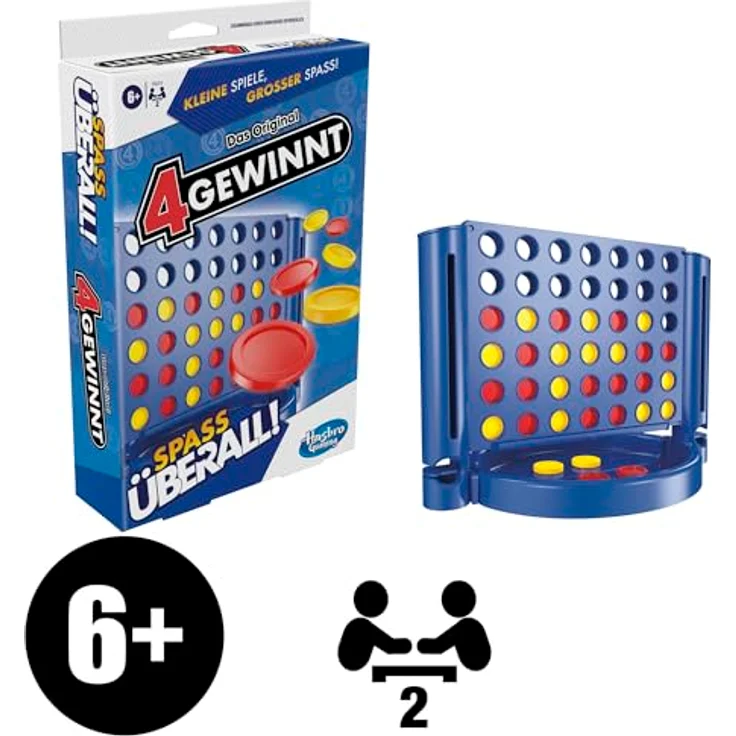 Hasbro 4 gewinnt Spass überall, kompaktes Strategiespiel für 2 Spieler, klappbares Format, ab 6 Jahre – Bild 2